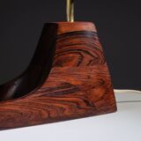 Lampe de bureau de direction rare en bois massif