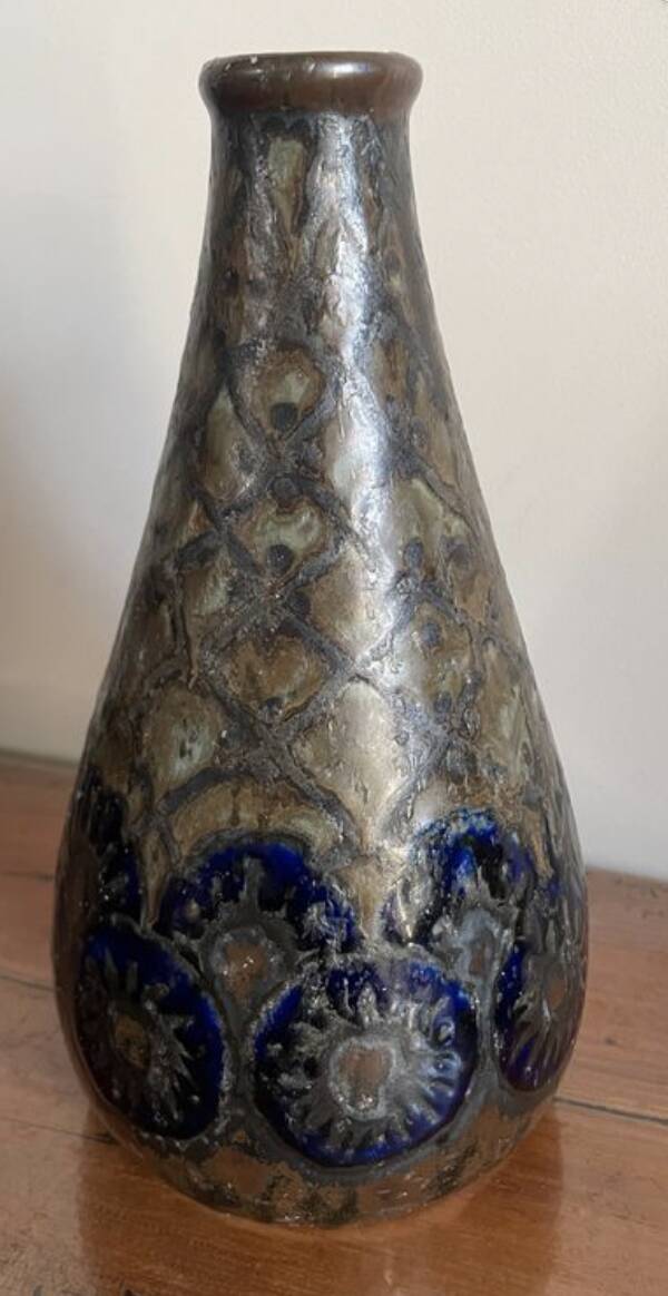Vase en grès manufacture hb quimper, période odetta