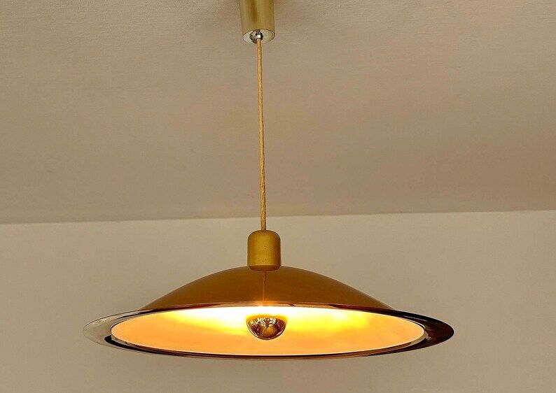 Large Danish Brass Pendant Light