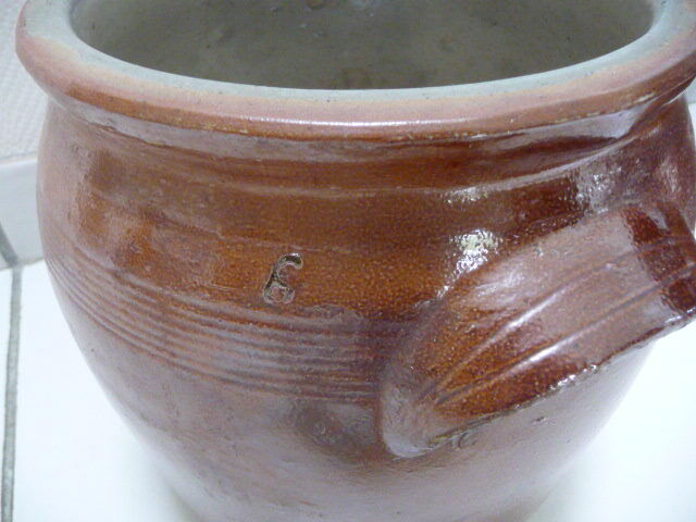 Old grease pot or candied stoneware pot