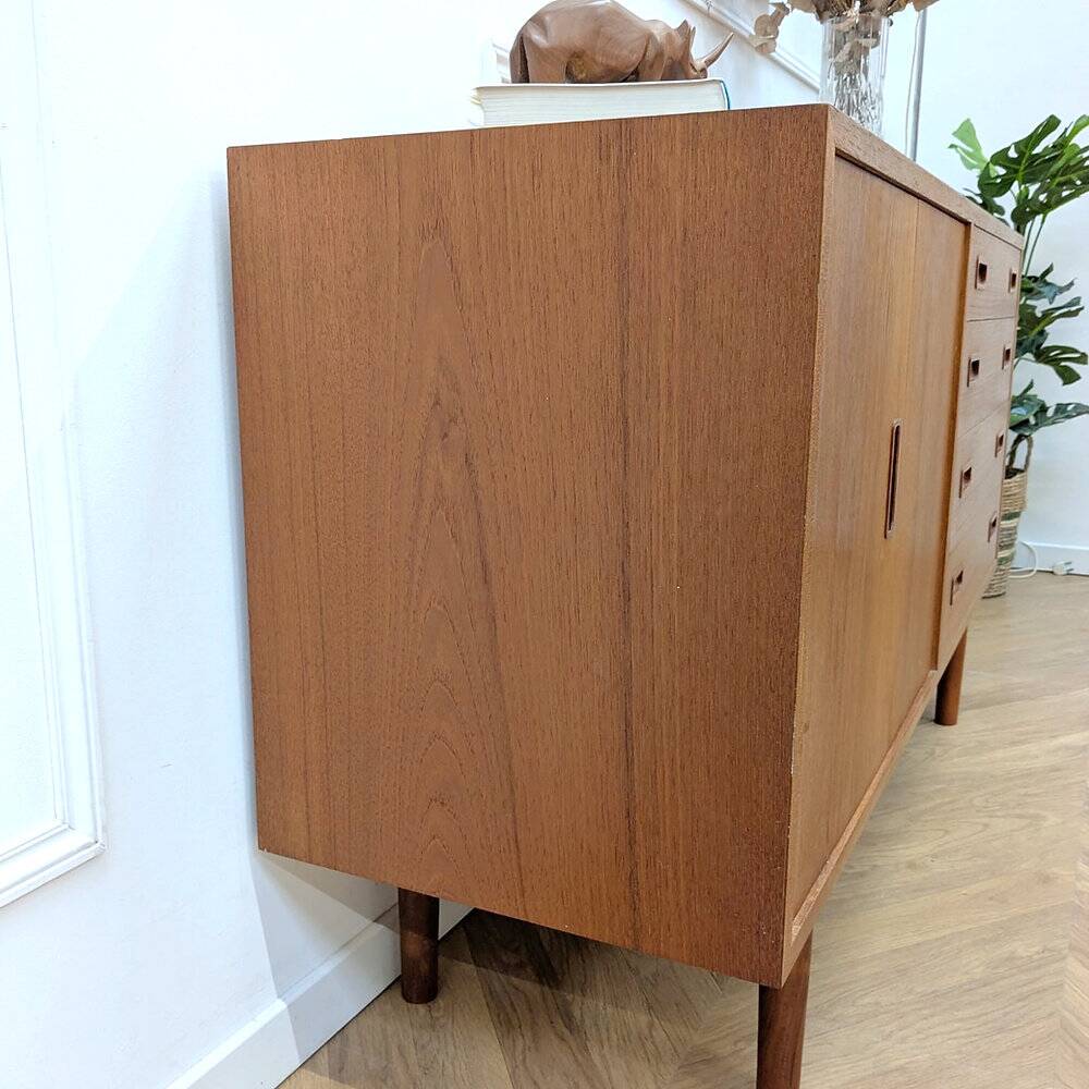 Small vintage Scandinavian teak sideboard.