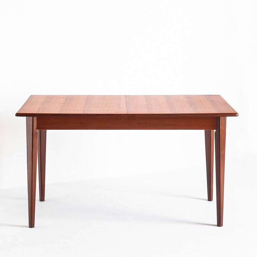 Vintage Scandinavian style table with central extension. Teak wood. France, 1960s