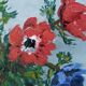 Acrylic painting on canvas, still life, anemones, bohemian countryside