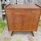 Old Chest of Drawers Drawer + Doors Wood Feet Compass 70s Vintage