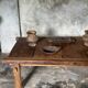 Large upcycled golden teak coffee table L1m60 W70 H45