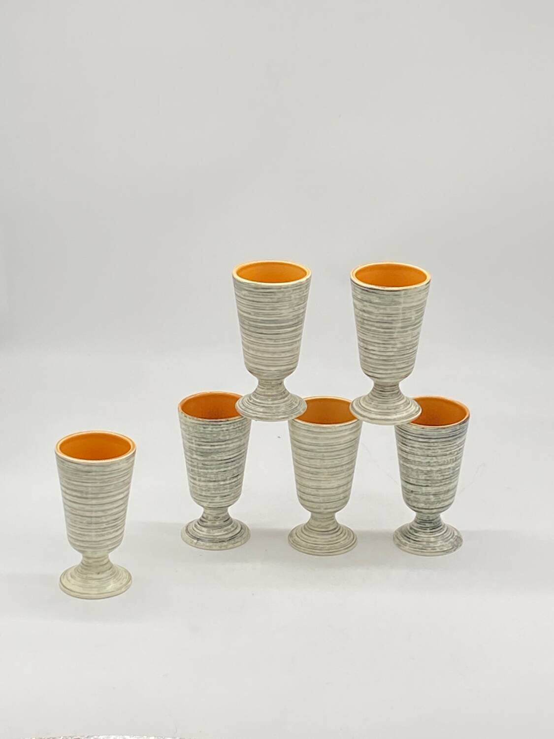 Set of 6 vintage mazagrans, Salins France