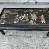 Chinese coffee table with mother-of-pearl and ivory stone inlays