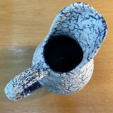 White and blue crisped ceramic pitcher