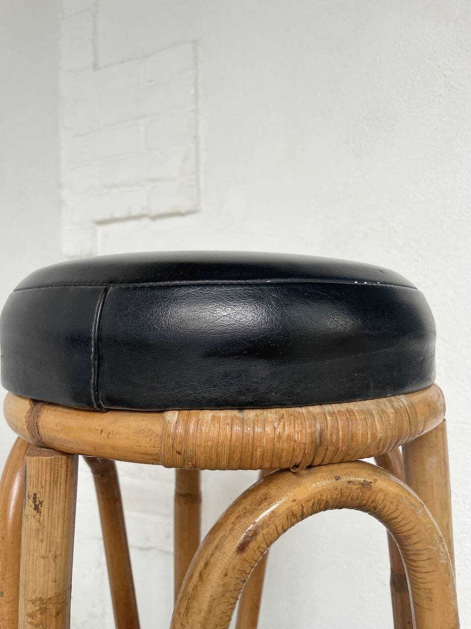 Pair of high rattan stools