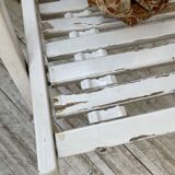 4 white wooden garden chairs