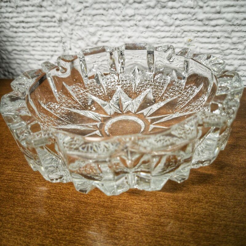 Cut crystal ashtray
