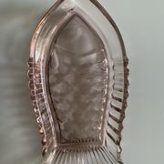Small fish dish, pink glass