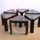 Lot of low tables Porada Arredi 6 modular pieces in wengé wood