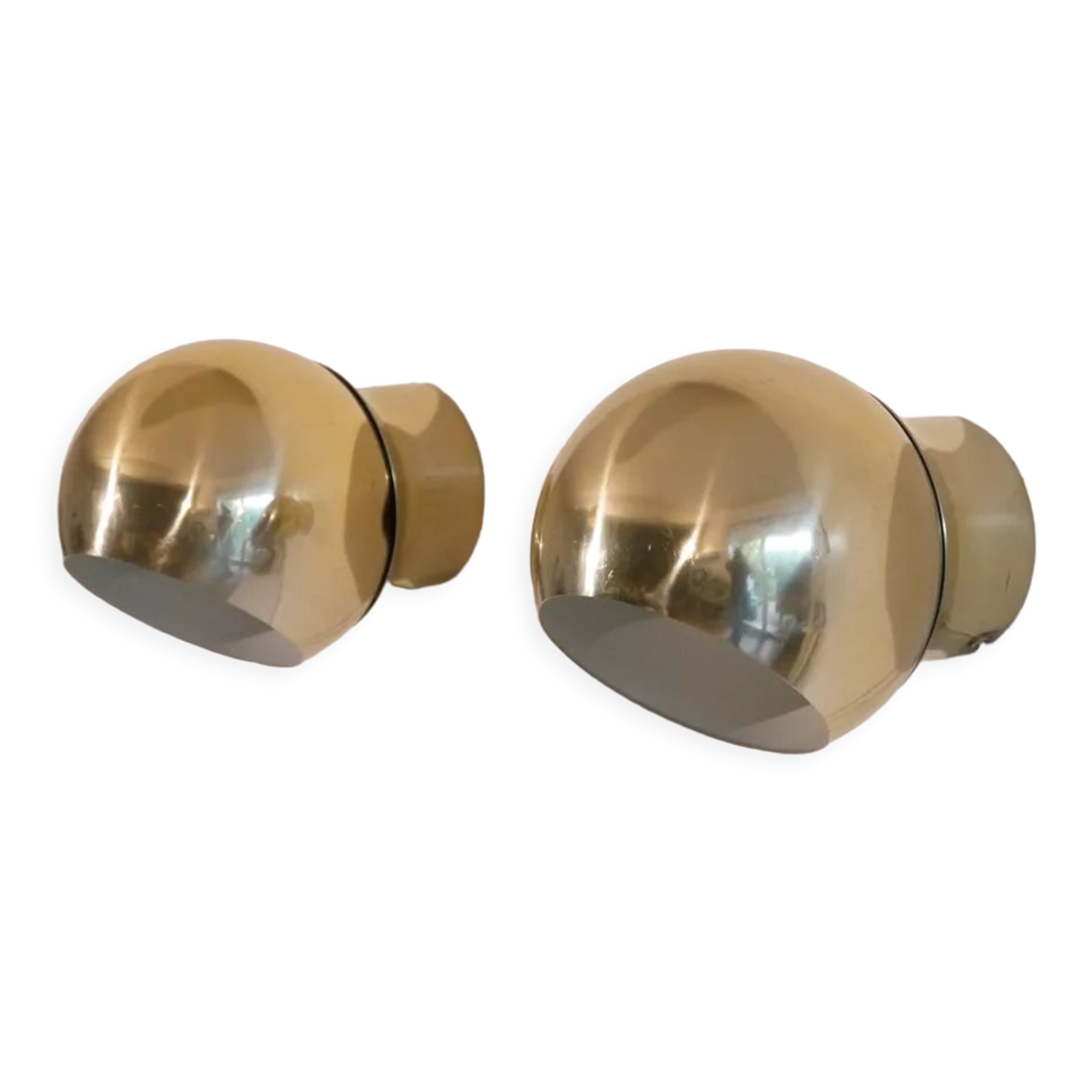 Pair of vintage Scandinavian brass sconces 1970