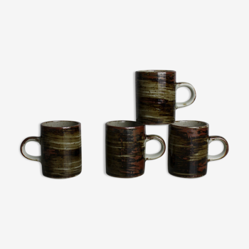 Enamelled stoneware coffee cups