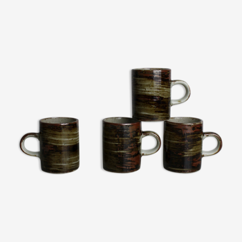 Set de 4 tasses à café en grès émaillé