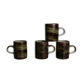 Set de 4 tasses à café en grès émaillé