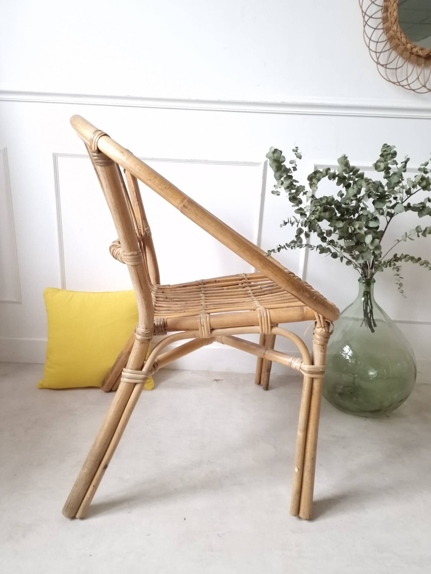 Pair of rattan armchairs