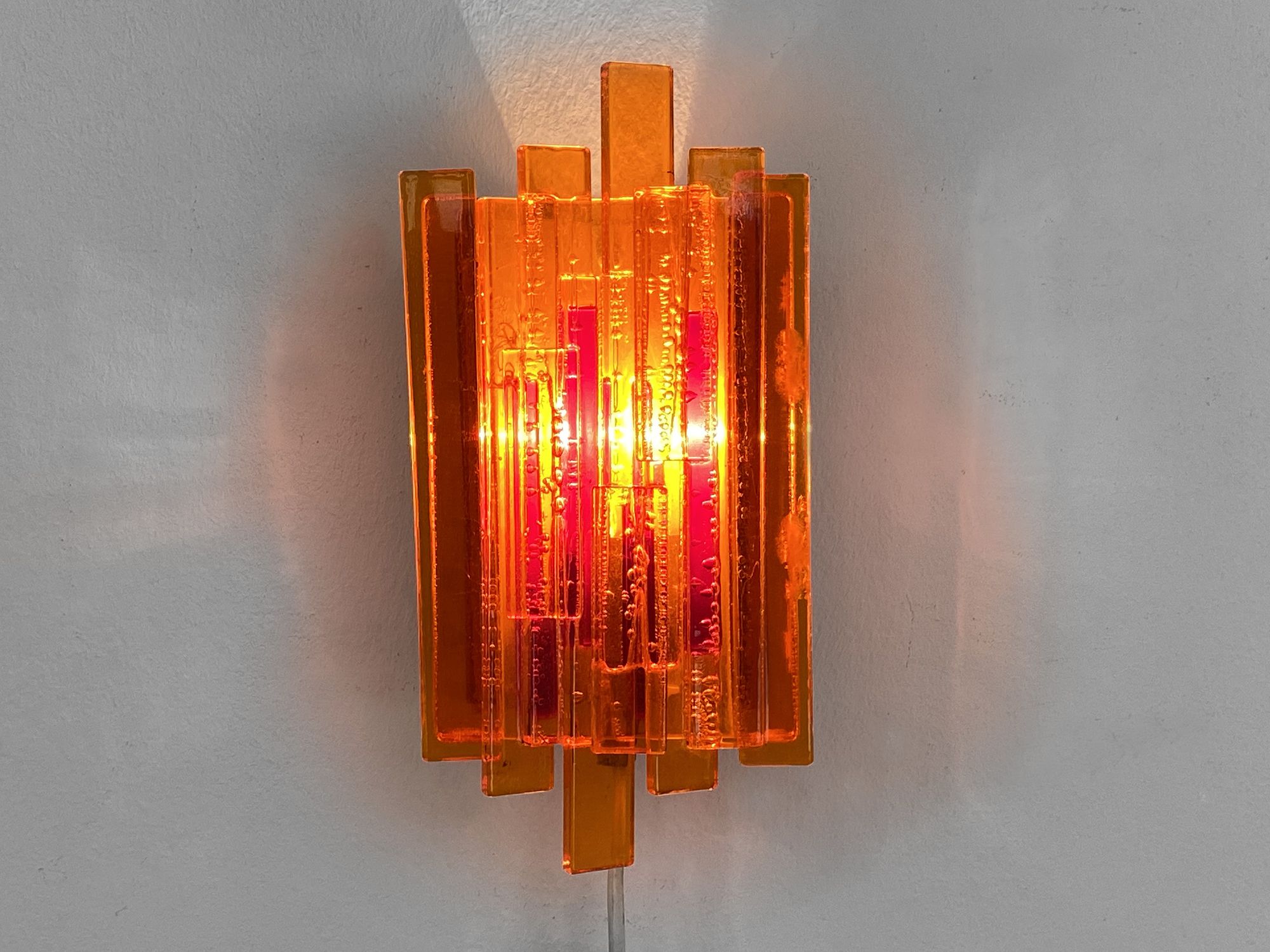 Acrylic wall light/sconce 1001 by Claus Bolby for CEBO industri. Denmark 1970s