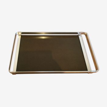 Stainless tray and glass