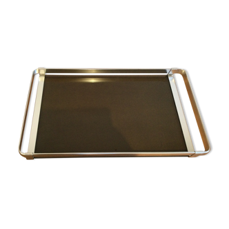 Stainless tray and glass
