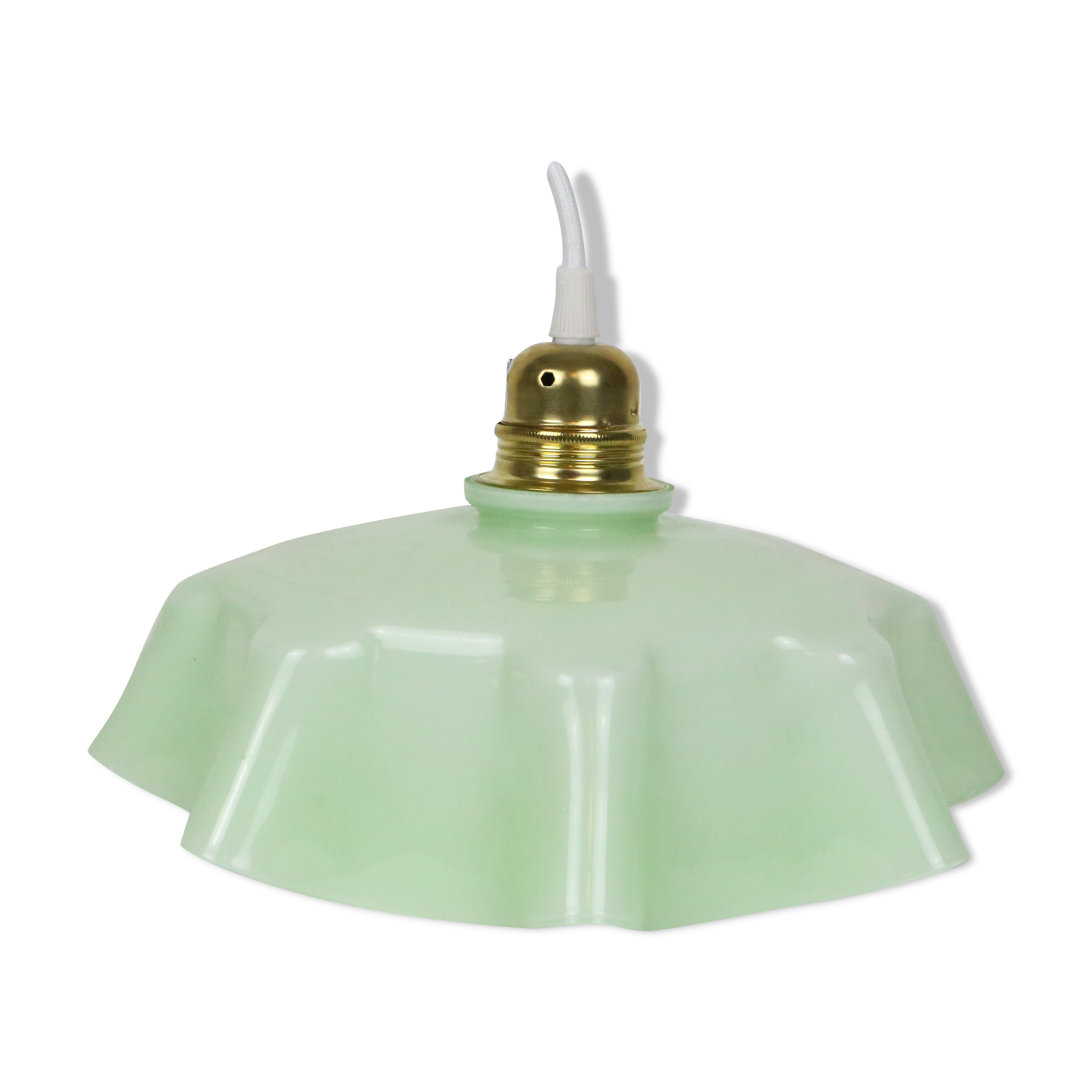 Mint green glass pendant lamp, vintage