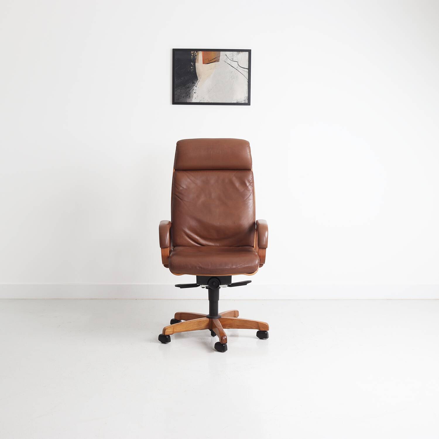 Fauteuil de bureau vintage en cuir