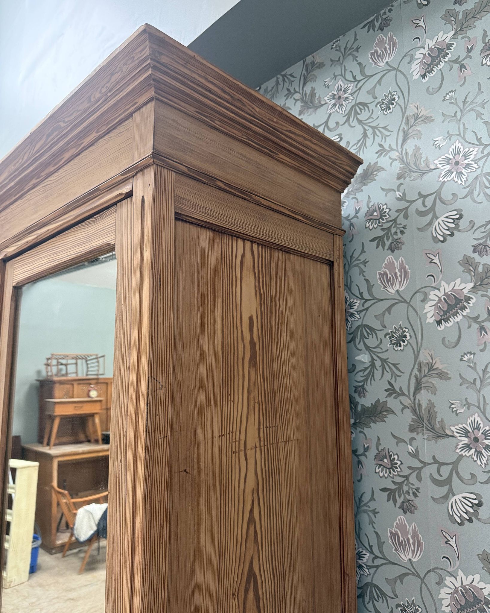 Large renovated country antique wardrobe