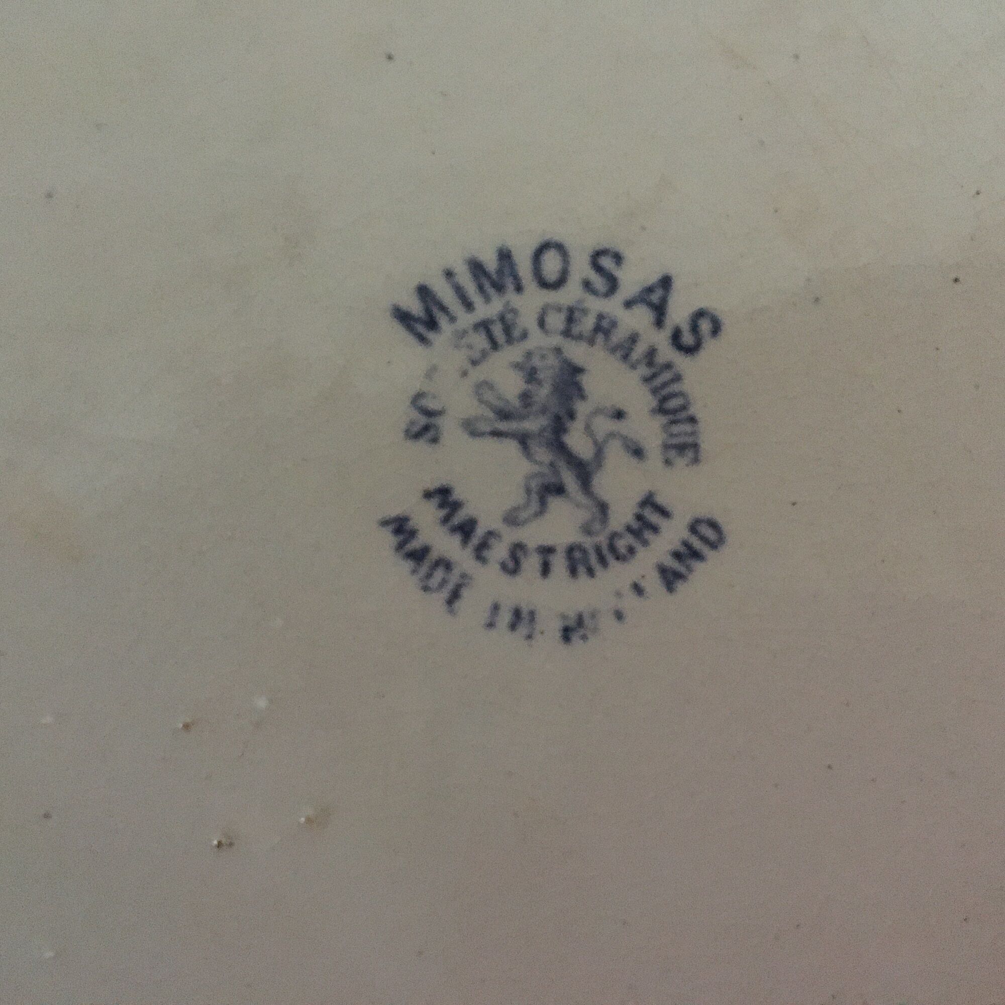 Set of 2 Dishes of Service Oval Vintage Stamped "Société Céramique Maastricht", Mimosas
