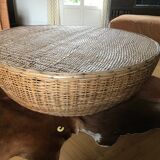 Table basse osier rotin