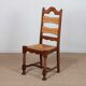 Set of 6 rush-seated chairs in solid oak, 1940.