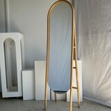 Miroir sur pied en bambou et rotin H:1m80
