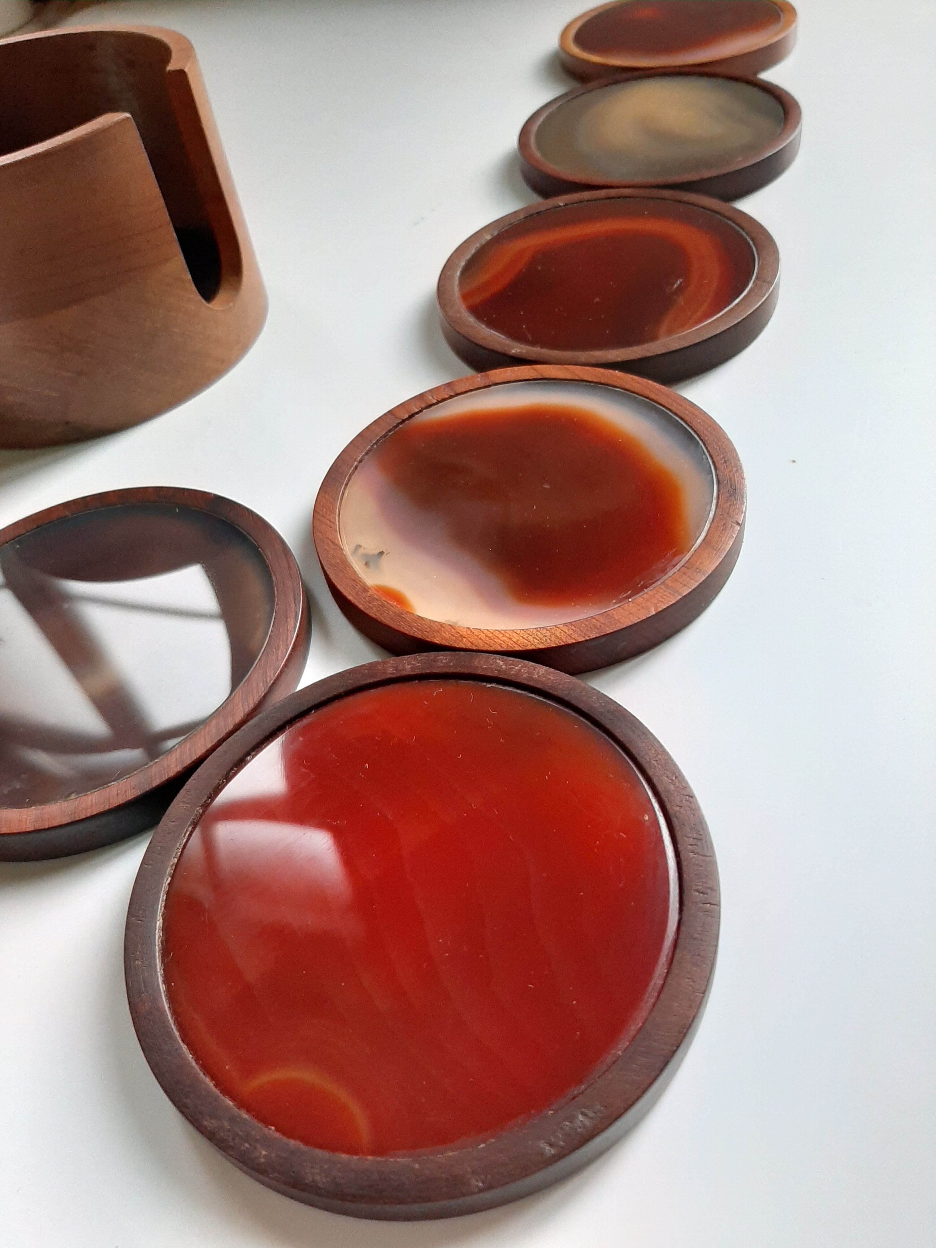 Vintage teak coaster