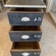 Antique professional furniture in patinated wood with 3 administration locker drawers