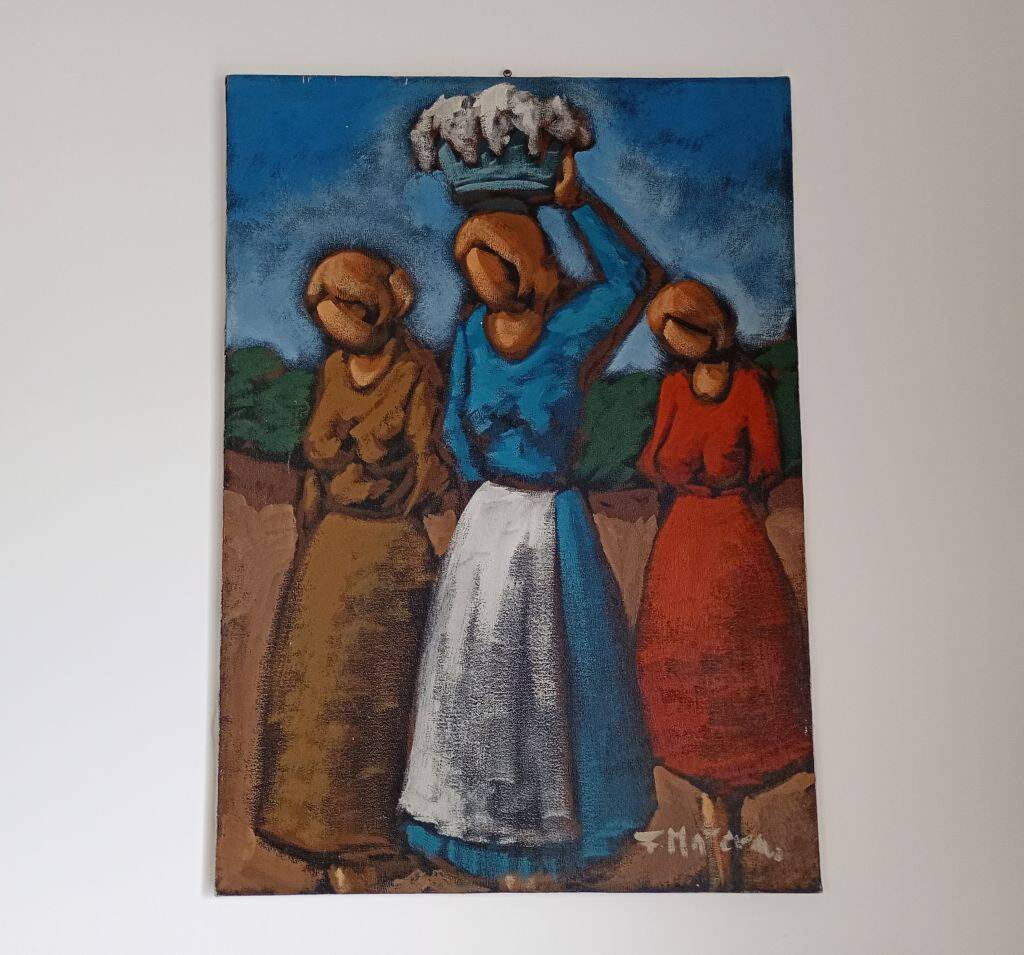 Francesco Matera Original Oil Painting  Three Women Italian Art