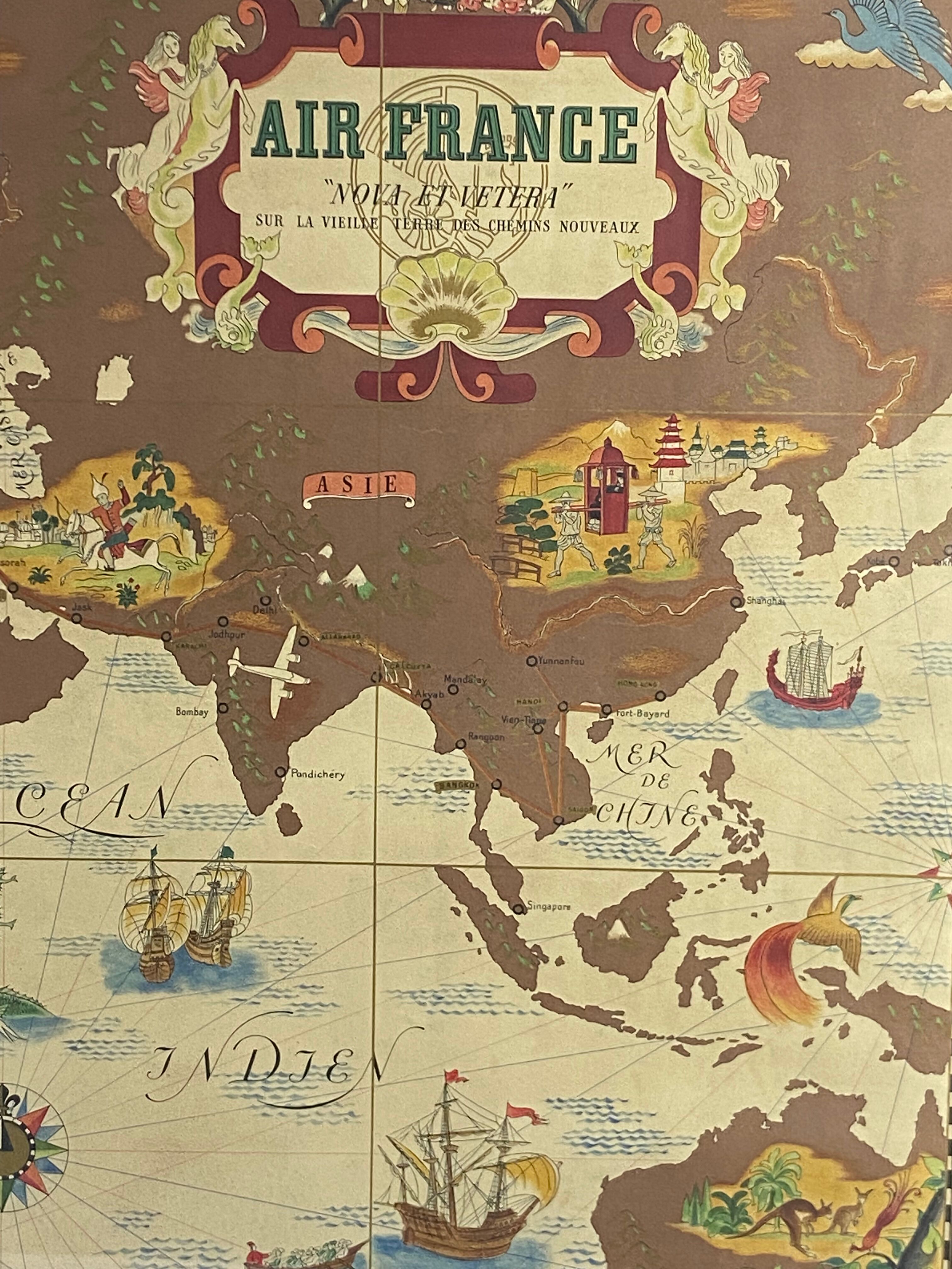 Poster of Lucien Boucher, Air France 'Nova et Vetera, Paris France 1939