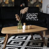 Asymmetrical oak coffee table