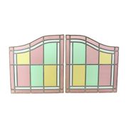 Vintage Stained Glass Window Stained Glass Set of 2 Classic Style 92x50cm