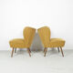 Lot de 2 fauteuils cocktail jaune ocre, 1950