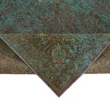 Handmade Oriental Decorative 1980s 243 cm x 350 cm Turquoise Wool Carpet