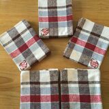 5 BF monogram checkered towels