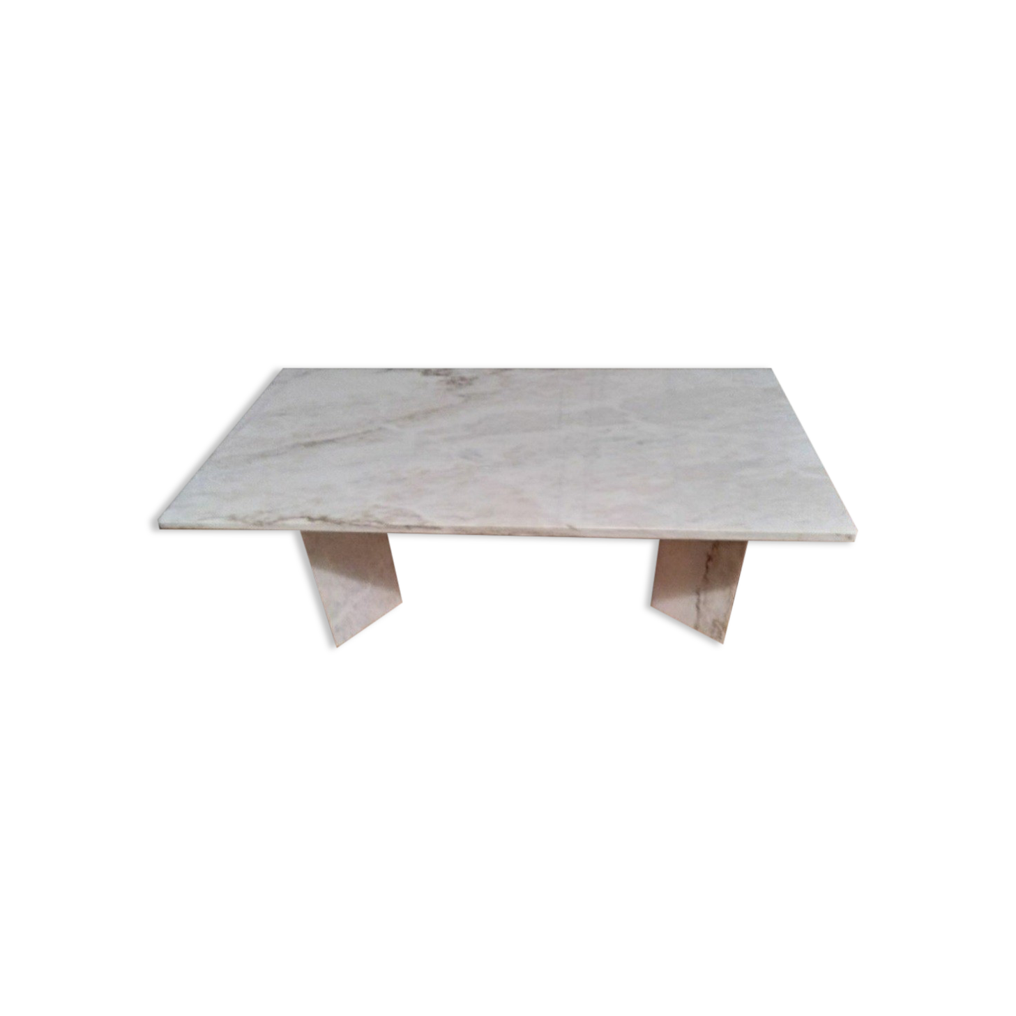 Vintage Carrara marble coffee table
