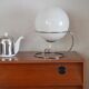 Lamp  chrome and white opaline 70s