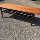 Table en palissandre Topform. Table basse vintage. Sangles en cuir