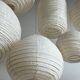 Average suspension in rattan and natural linen with a Japanese droplet shape H