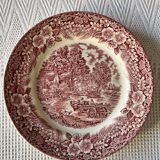 Series of 6 flat plates English earthenware