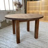 1950s round pine table with extensions