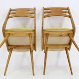 1960s Set of Four Restored Rare Dining Chairs, Czechoslovakia