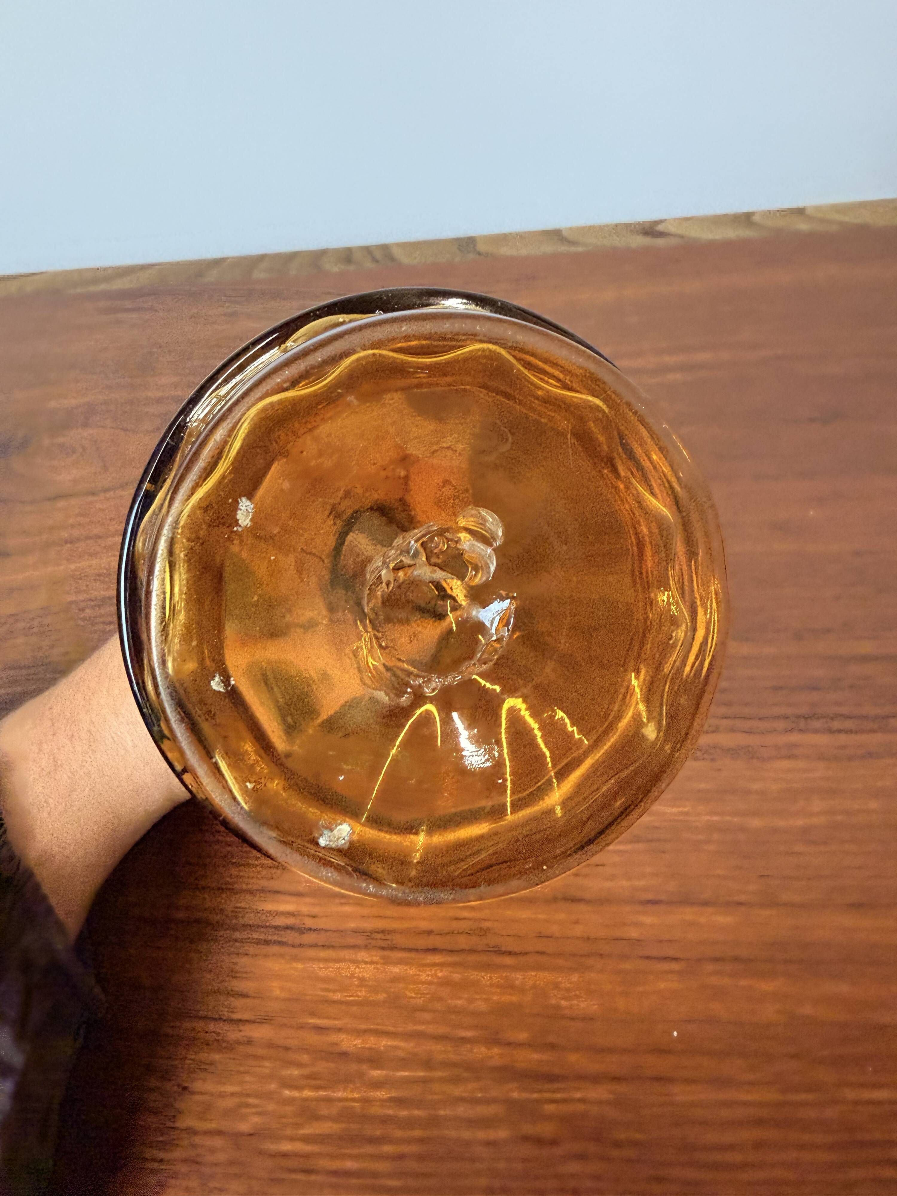 Antique Legras Carafe – Amber glass with enamel floral decoration – Art Nouveau