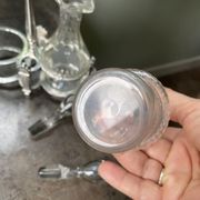 Ancien serviteur huile et vinaigre argent et verre taillé